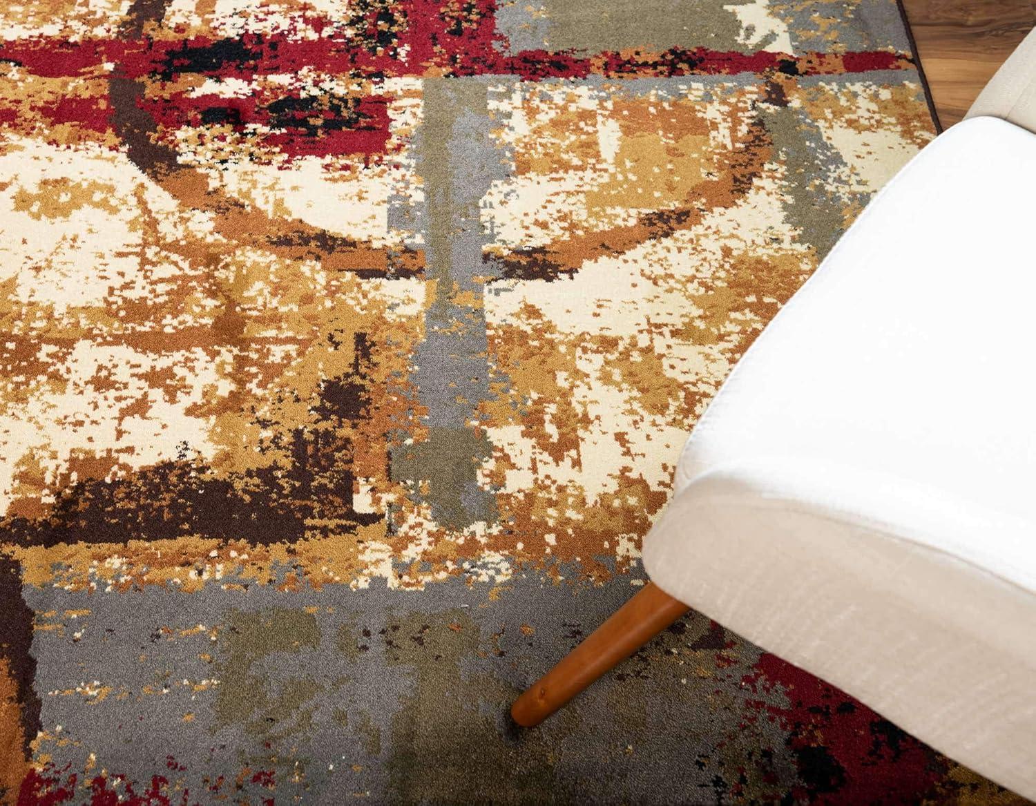 Unique Loom Barista Collection Area Rug - Catuai (5' 3" x 8' Rectangle Multi/Brown)