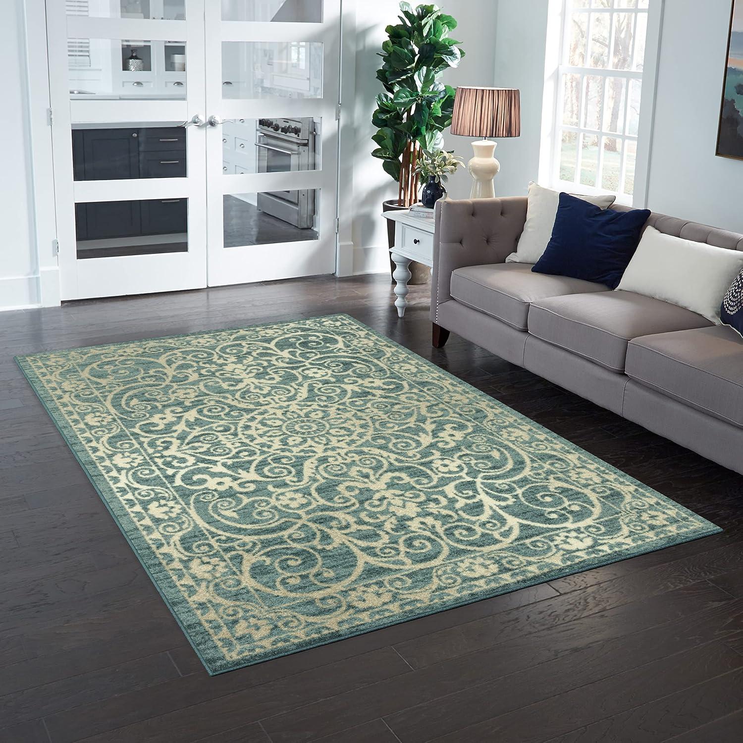 Dreyfuss Light Spa/Turquoise/Ivory Rug