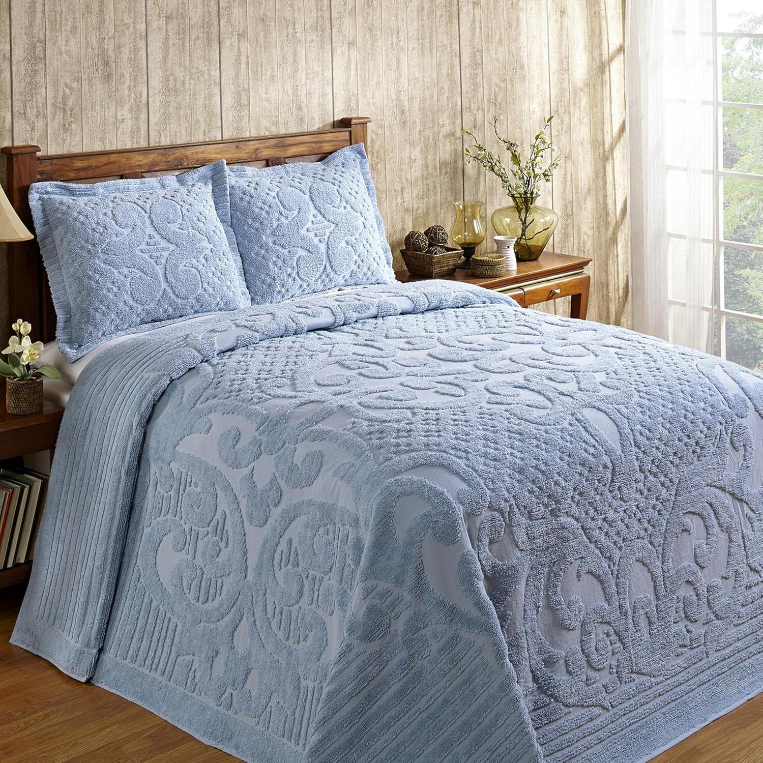 Better Trends Ashton 100% Cotton Chenille Bedspread with Medallion Pattern,  Soft & Breathable Coverlet, Luxurious Bedding for All Seasons, Machine Washable