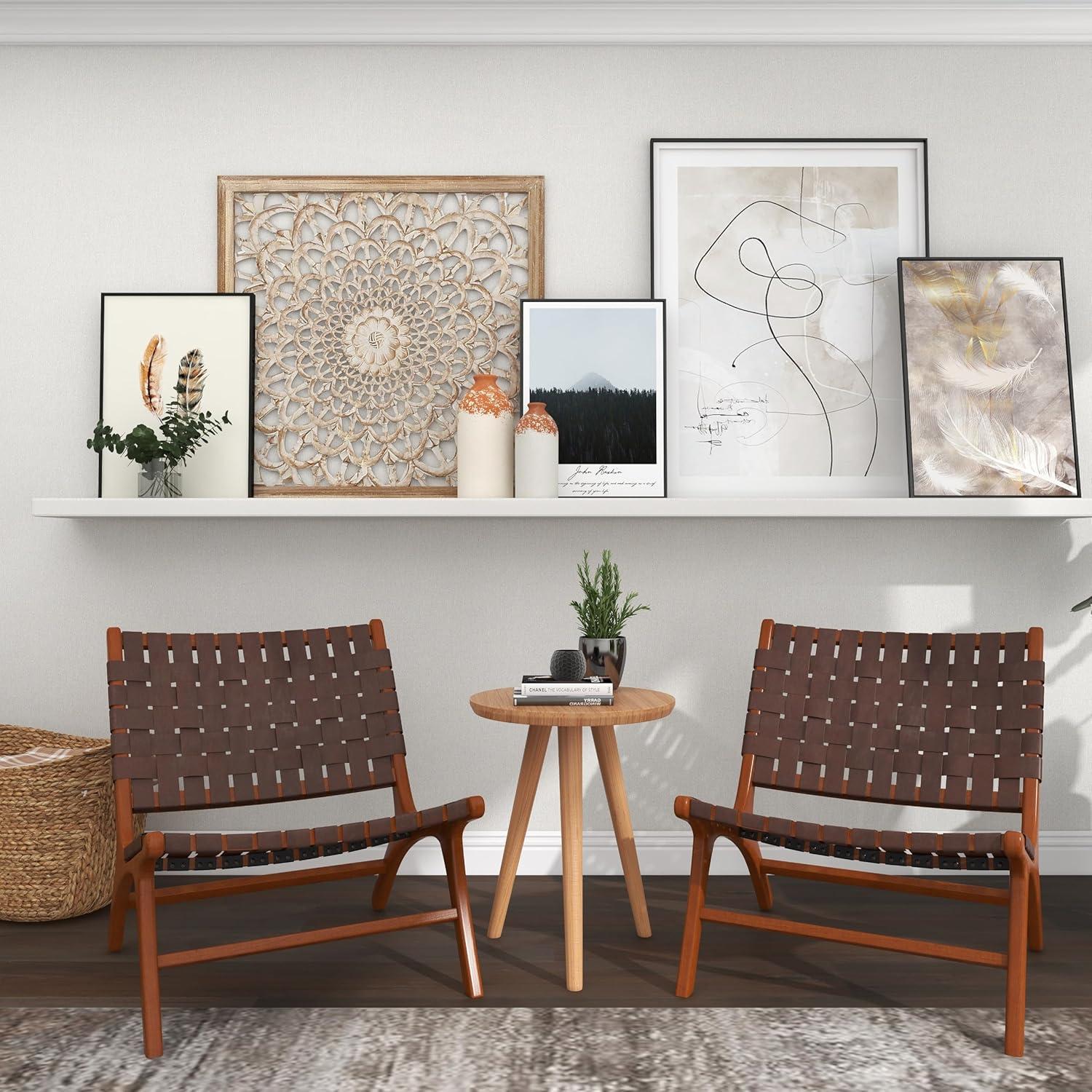 Novogratz Ceramic Decorative White Vase with Terracotta Detailing Set