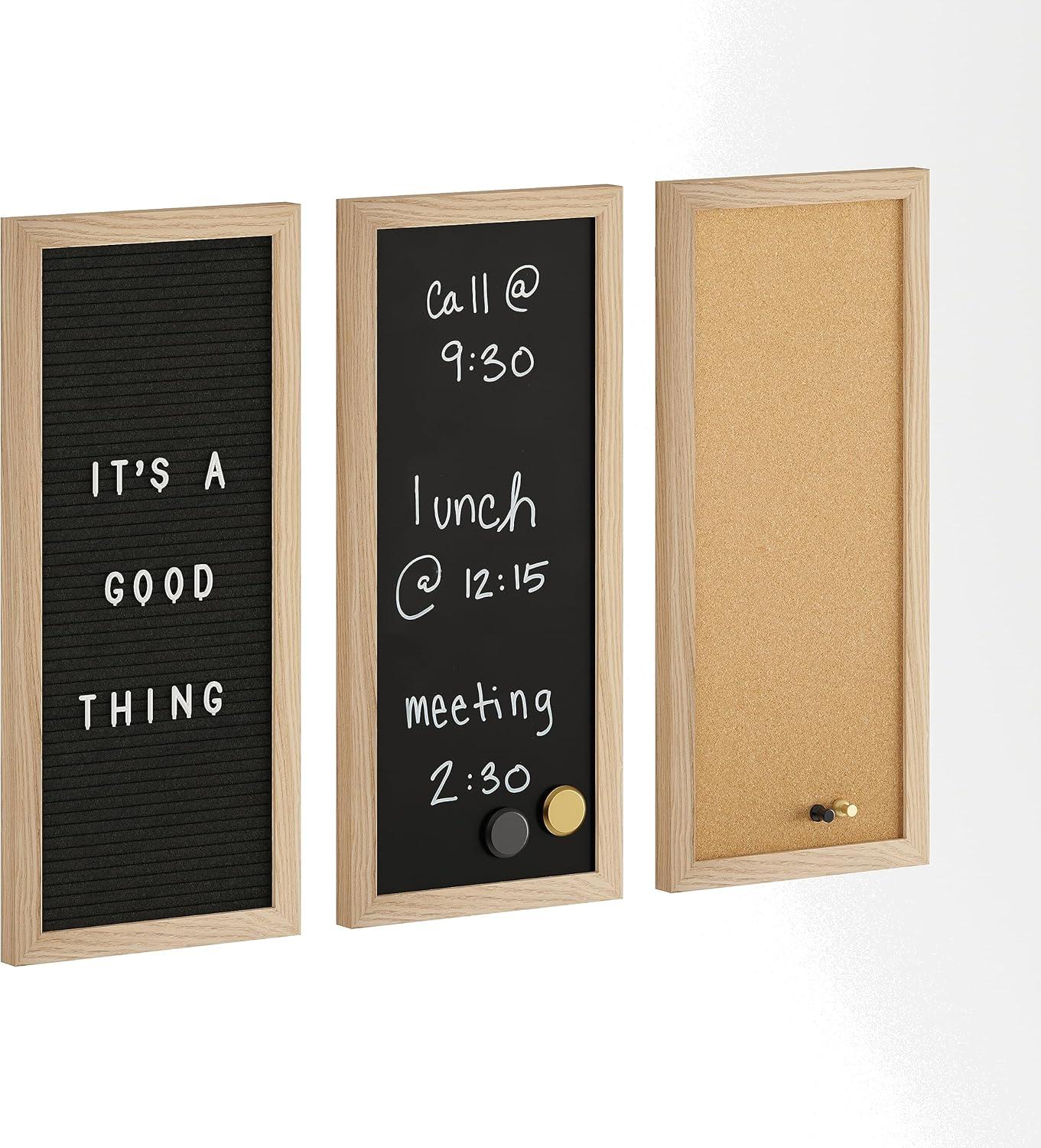 Thomas Martha Stewart Cork Board, Chalk Board, Letter Board Set with Included Push Pins, Magnets, Liquid Chalk