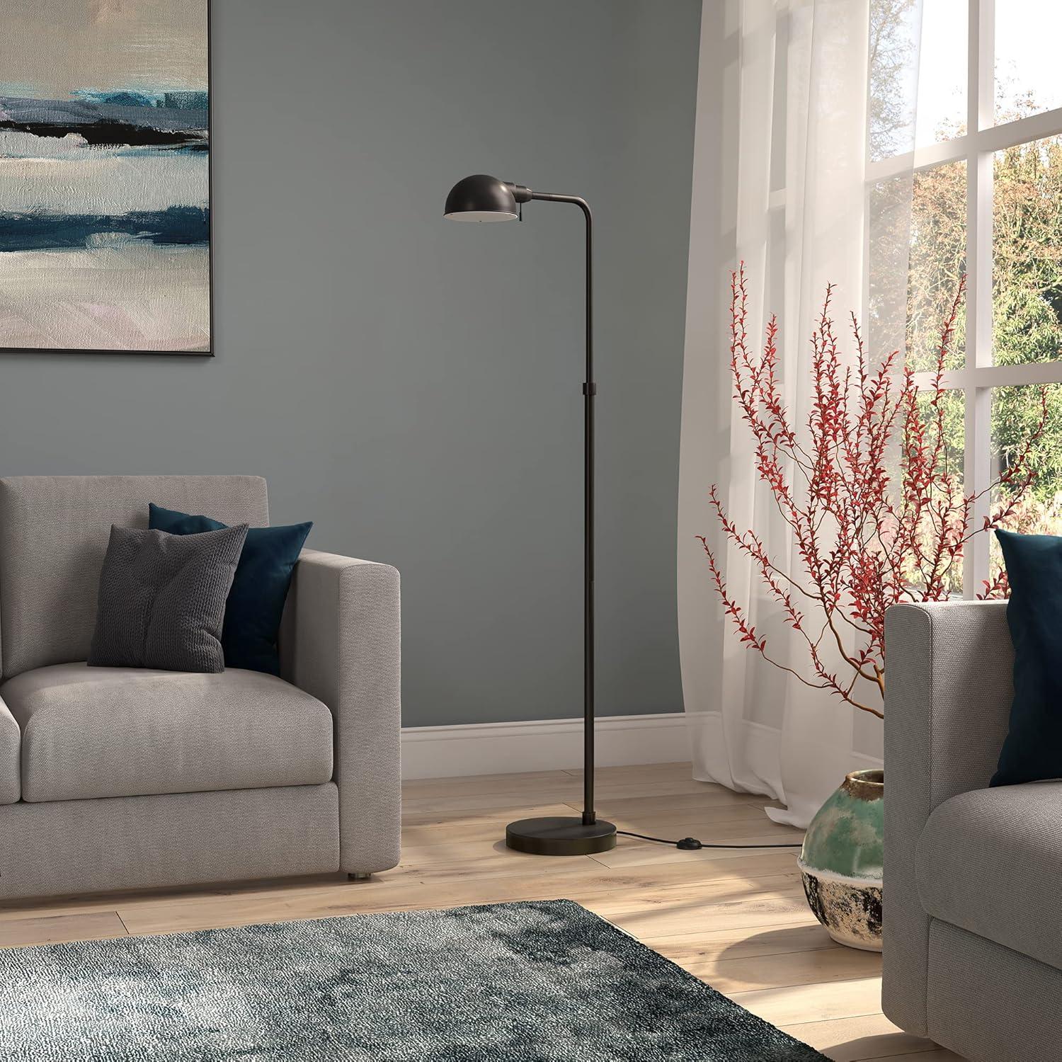 Evelyn&Zoe Arundel 66" Tall,tegrated LED Floor Lamp with Metal Shade, Blackened Bronze