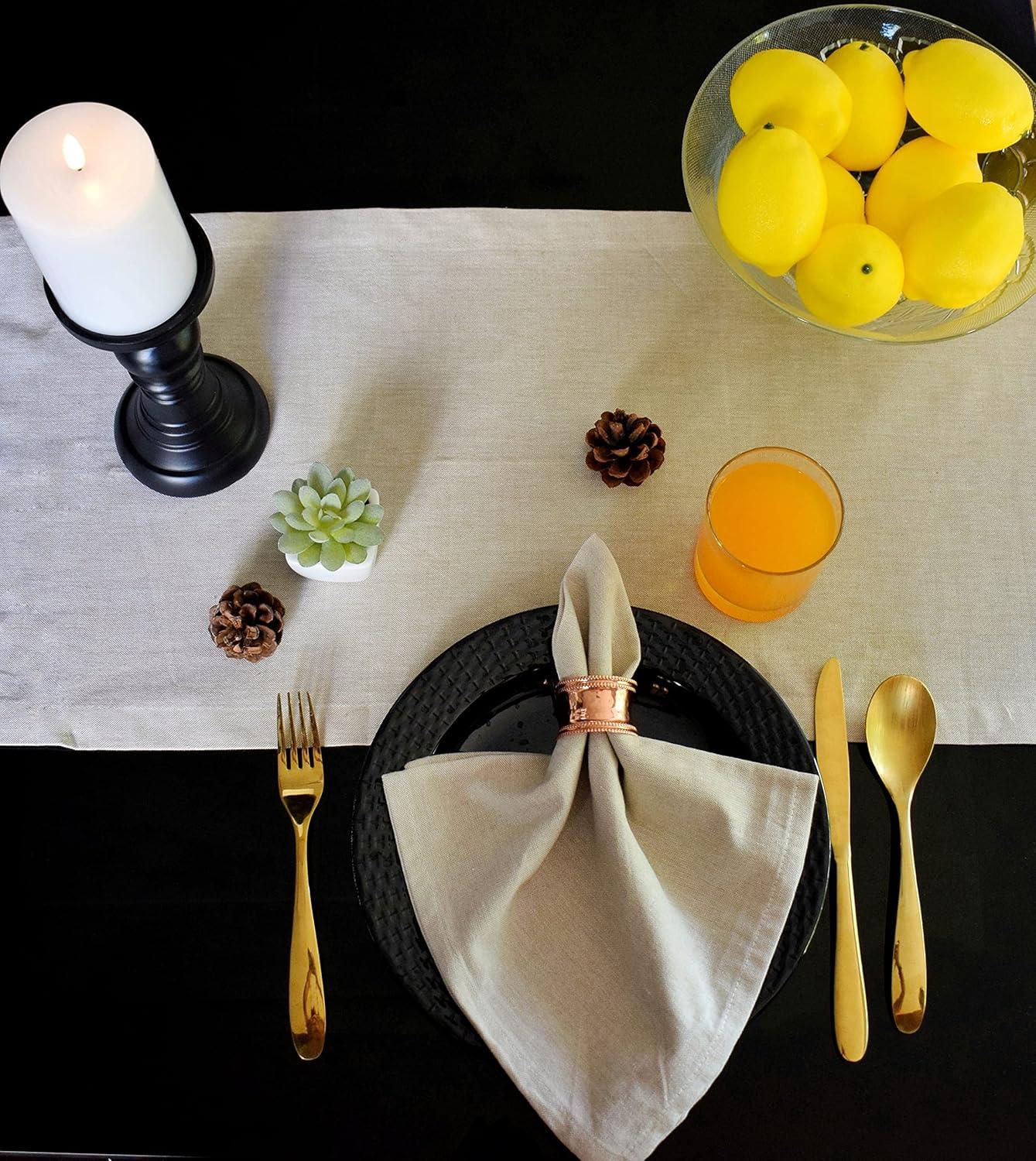 NATURAL SOLID CHAMBRAY TABLE RUNNER 14x72