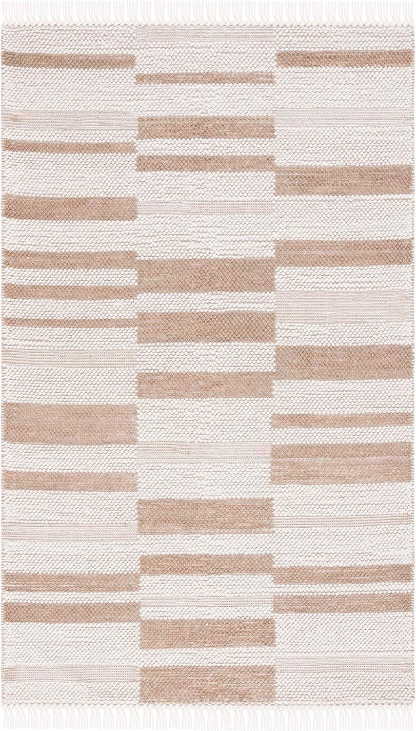 Natura NAT225 Power Loomed Area Rug - Ivory/Light Brown - 5'x8' - Safavieh.