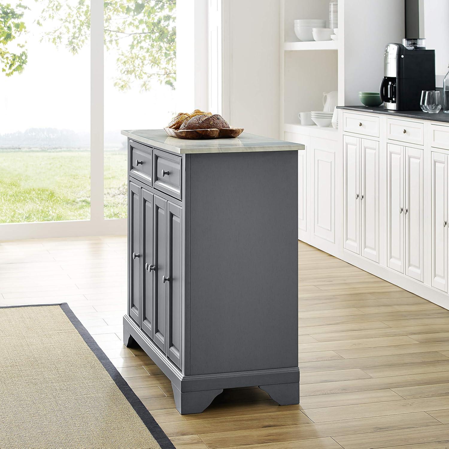 Avery Kitchen Cart - Crosley: Hardwood Brushed Nickel