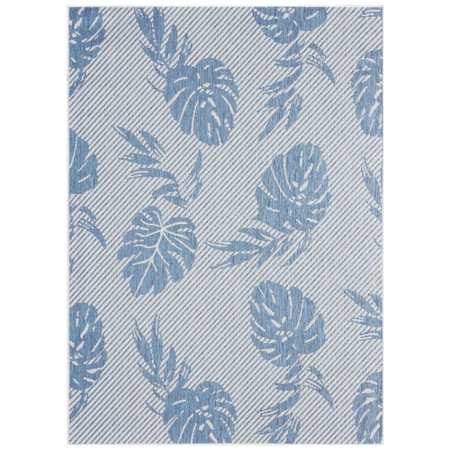 Tommy Bahama Palm Coastal Indoor/Outdoor Area Rug, Silver/Blue