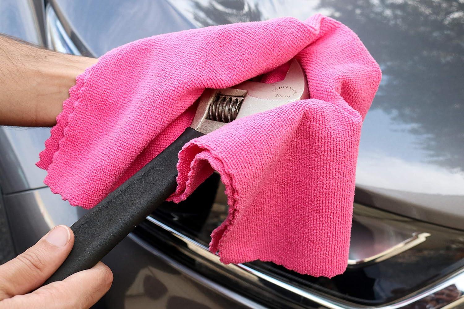 Smart Edge Microfiber Cleaning Cloth 16x16 Pink (12/Pack)