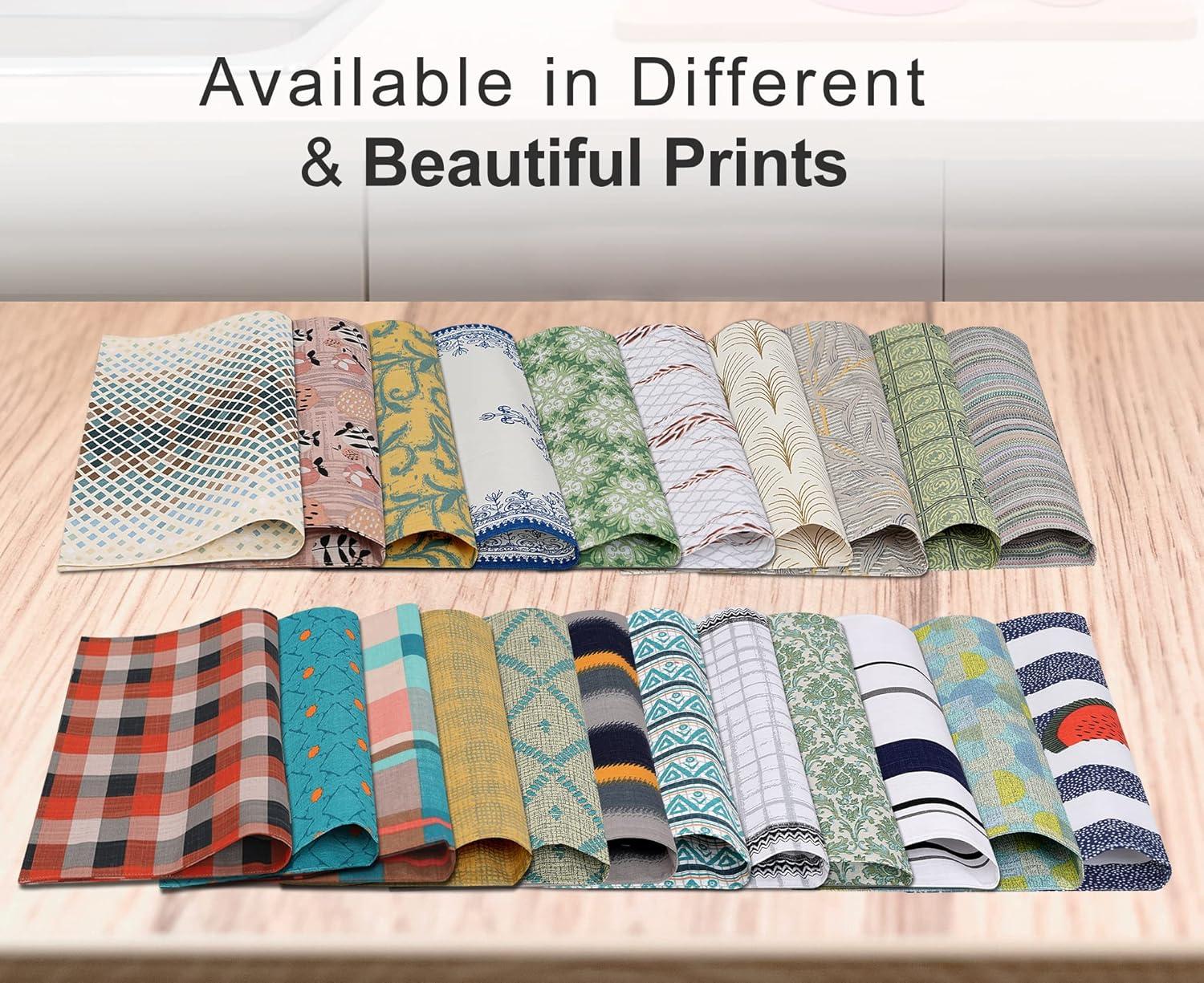 Ruvanti Dining Table Rectangle Placemats 100% Cotton Multi Pattern 13x19 Inches (Set of 6)