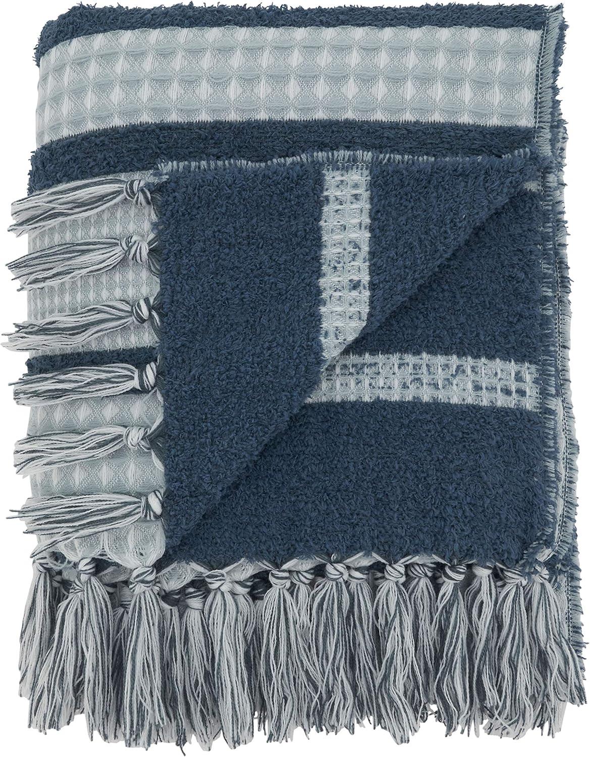 Saro Lifestyle Waffle Weave Reversible Throw Blanket