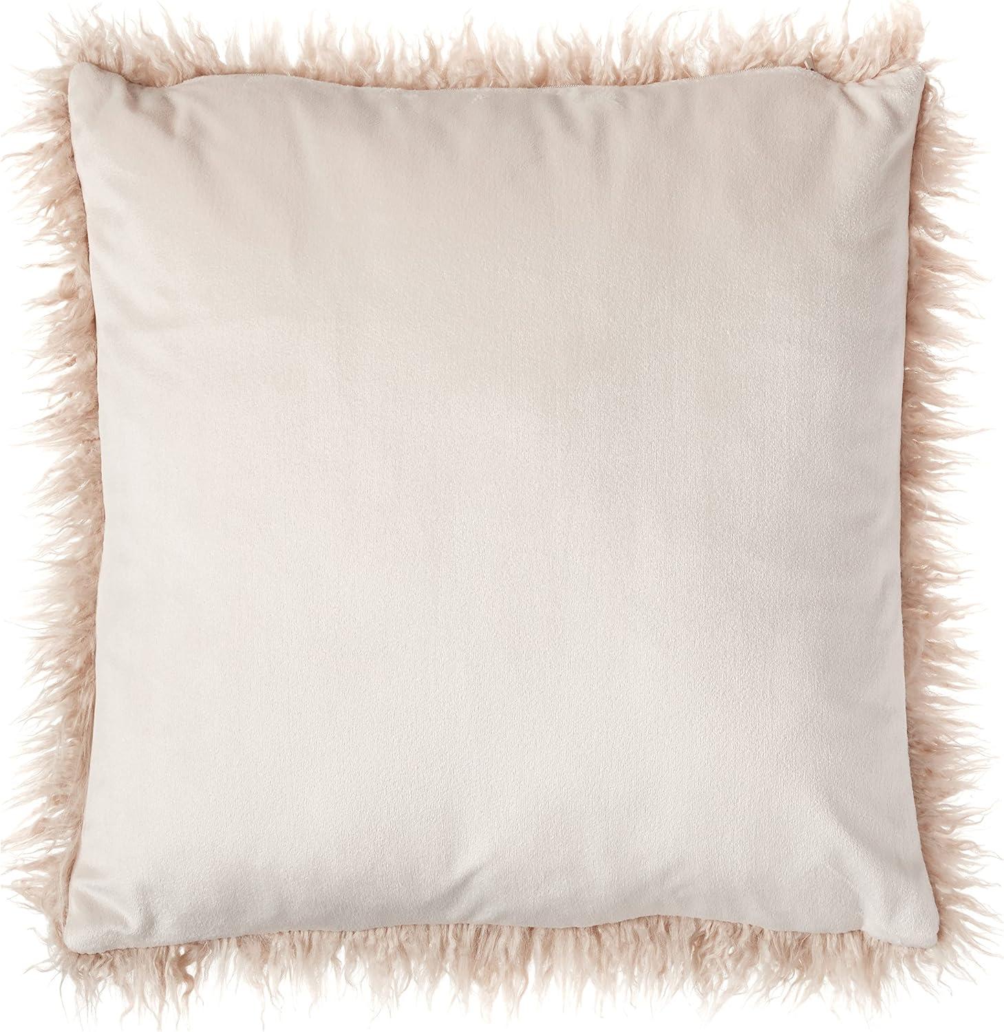 Poly Filled Faux Mongolian Fur Throw Pillow - Saro Lifestyle