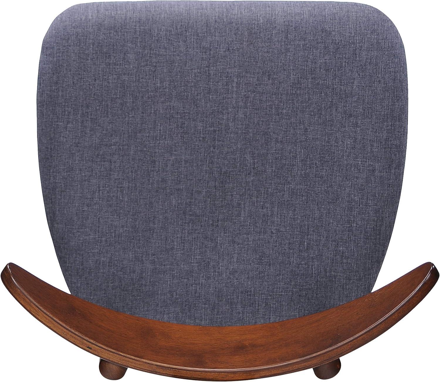 Christopher Knight Home Barron Mid Century Modern Rubberwood Fabric Upholstered Dining Chairs (Set of 2), Charcoal/Walnut