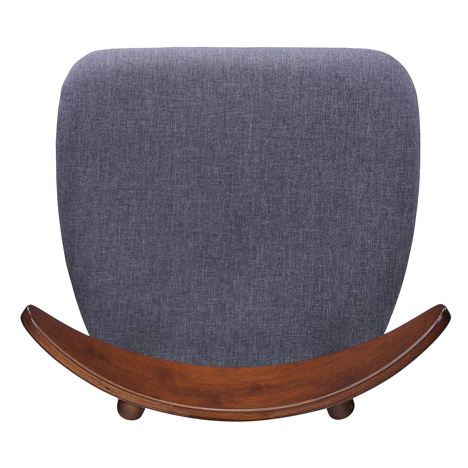 Christopher Knight Home Barron Mid Century Modern Rubberwood Fabric Upholstered Dining Chairs (Set of 2), Charcoal/Walnut