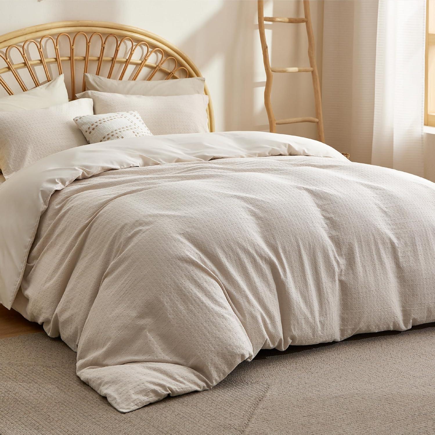Bedsure | 3Pcs Tufted Boho Farmhouse Shabby Chic Embroidery Comforter Set