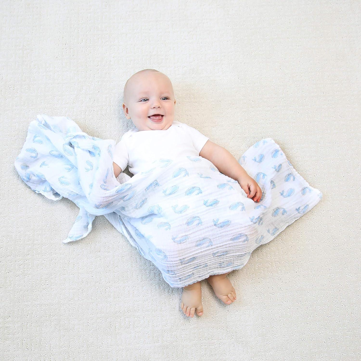 aden + anais essentials Muslin Swaddle Blankets - Natural History - 4pk