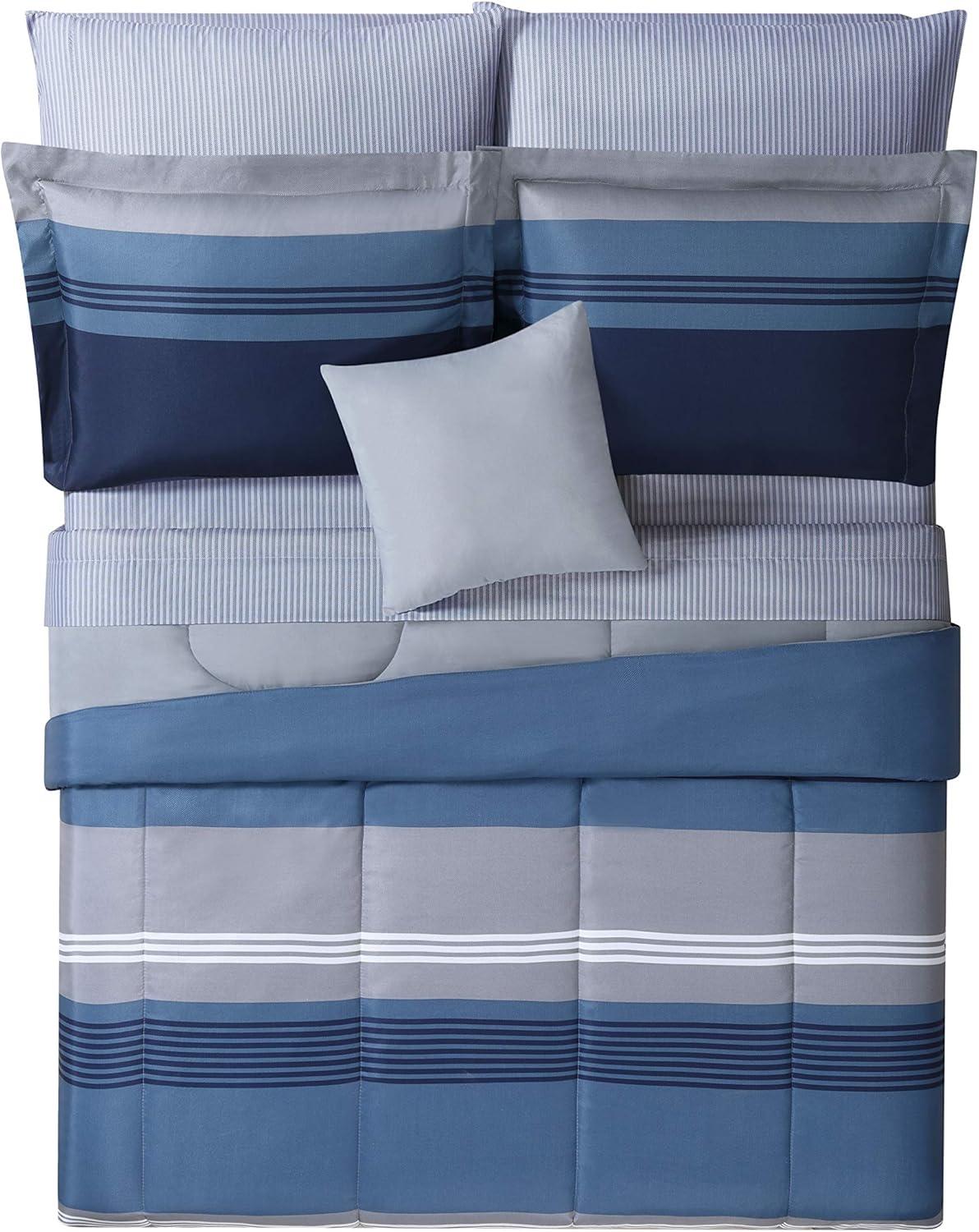 Style 212 Carlyle Polyester Channel Striped Comforter Set