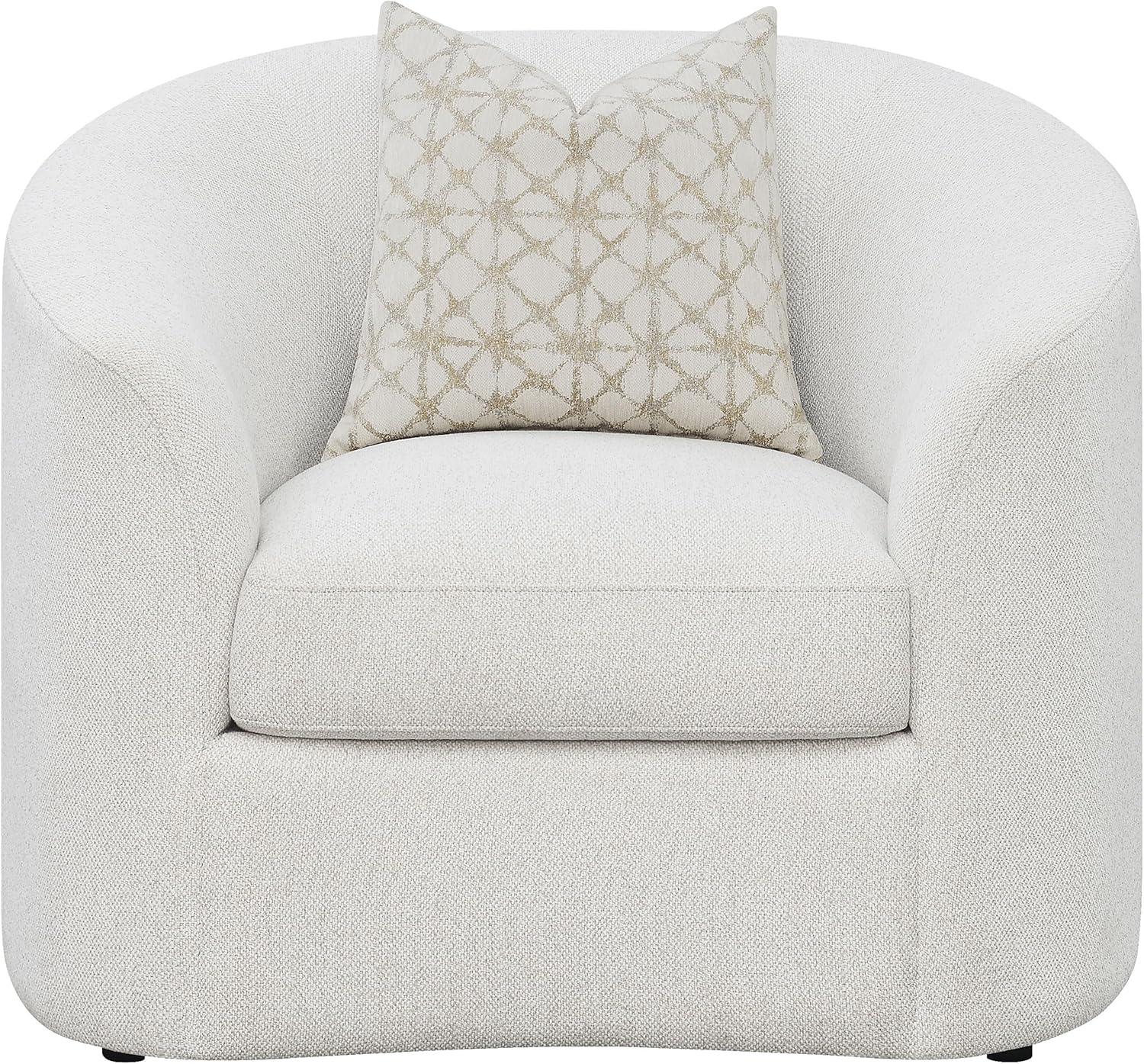 Coaster Rainn 3-piece Modern Fabric Upholstered Tight Back Living Room Set Latte