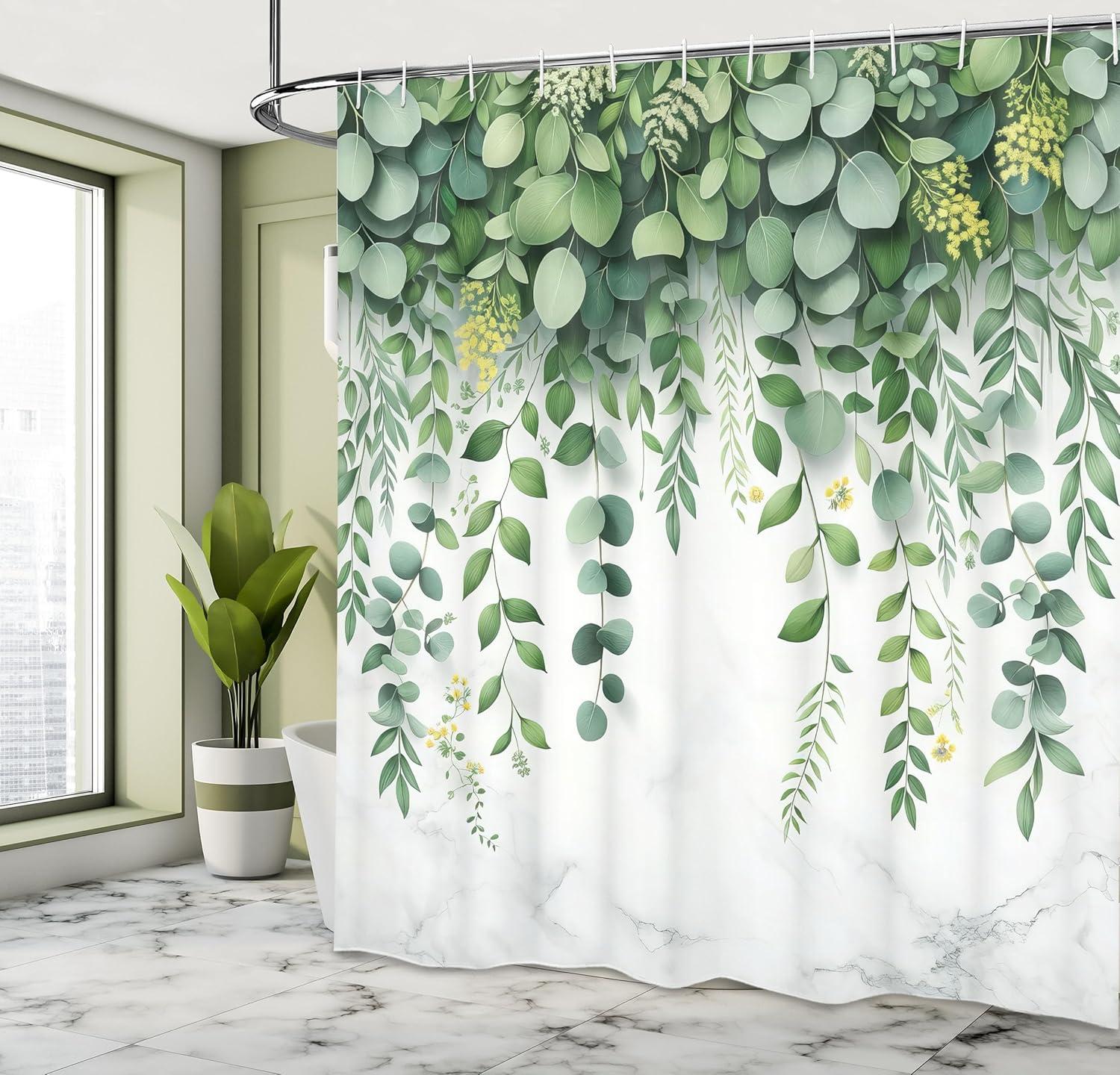 Ambesonne Floral Shower Curtain with Hooks Included