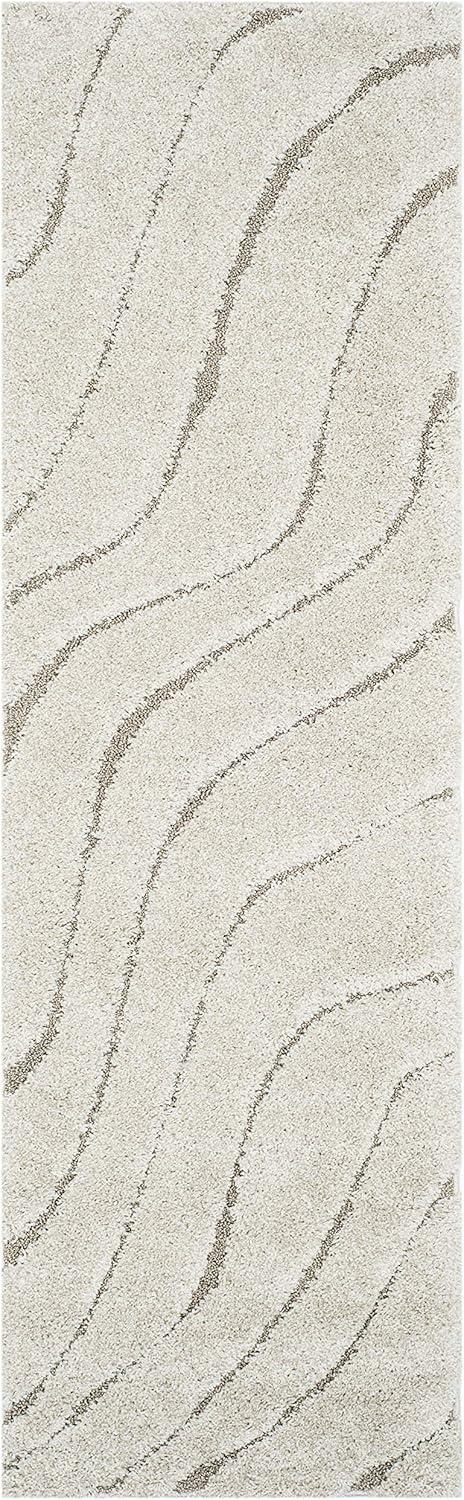 Florida Shag SG472 Power Loomed Indoor Runner Rug - Light Blue/Blue - 2'3"x9' - Safavieh