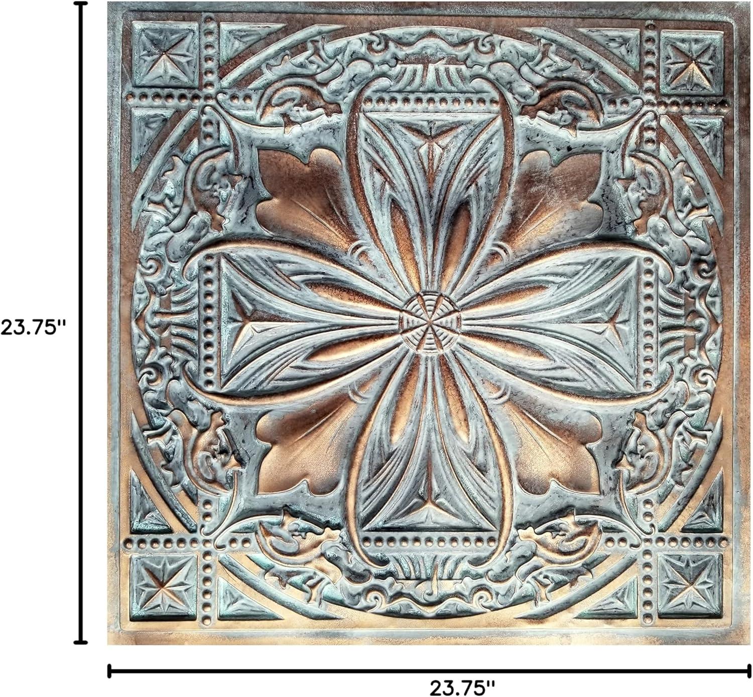 FromPlainToBeautifulInHours Milan 24'' L x 24'' W Textured PVC Drop-In & Glue Up Ceiling Tile Ceiling Tile (Set of 10)