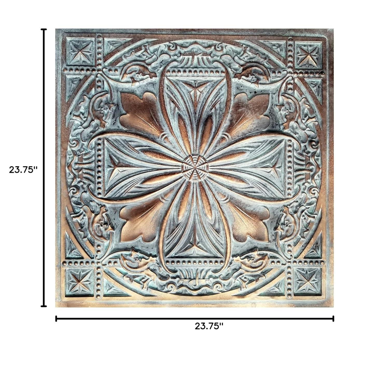 FromPlainToBeautifulInHours Milan 24'' L x 24'' W Textured PVC Drop-In & Glue Up Ceiling Tile Ceiling Tile (Set of 10)