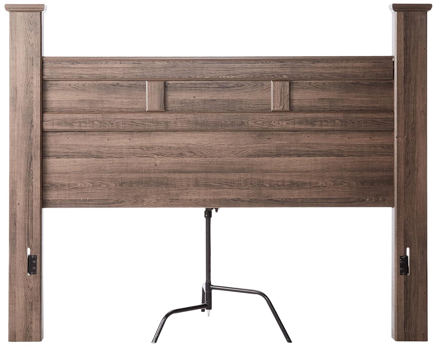 Brown Wood California King Poster Bed with Drawers