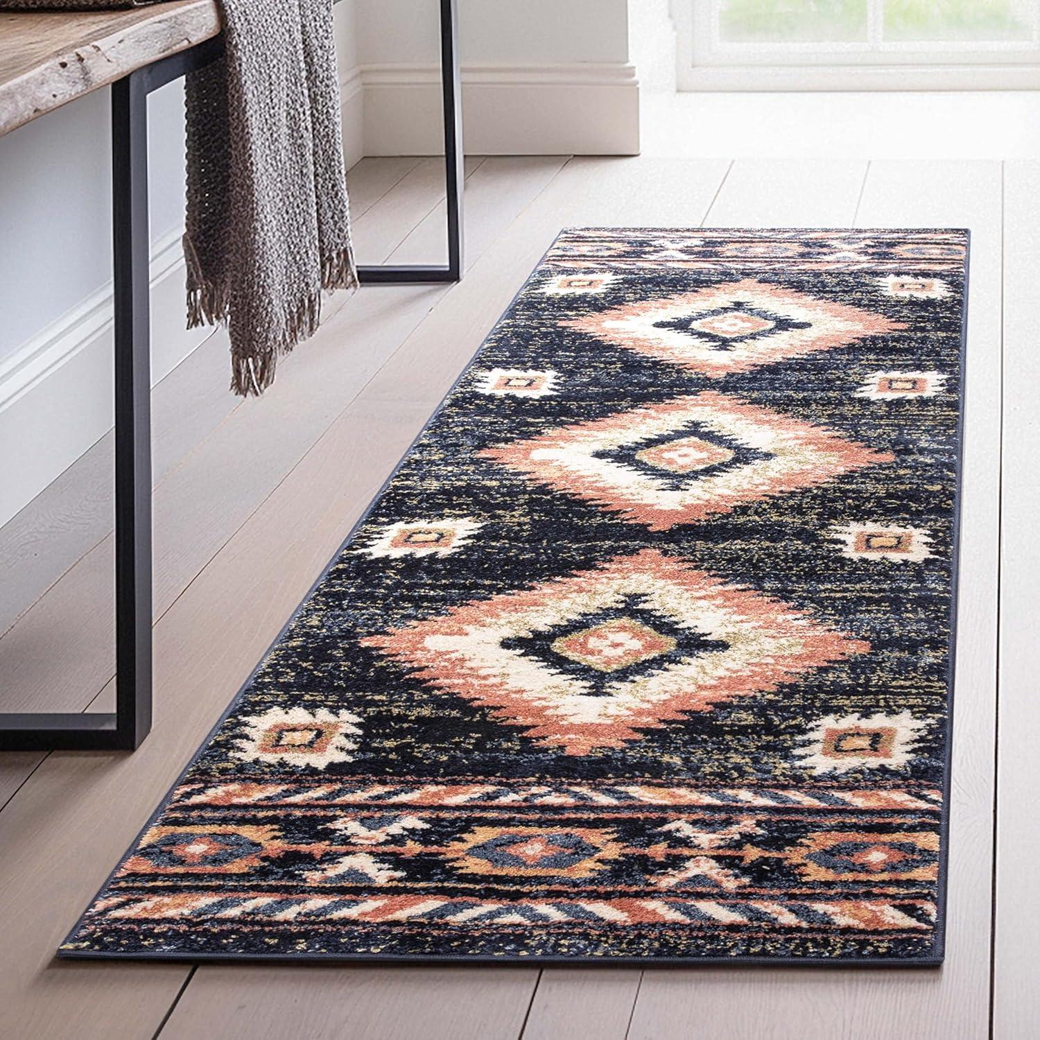 Lorelee Moroccan Southwestern Blue Beige Area Rug