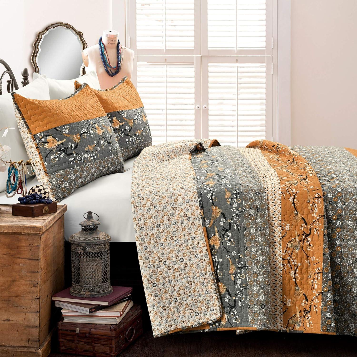 Lush Decor Royal Empire Cotton Reversible 3 Piece Quilt Set