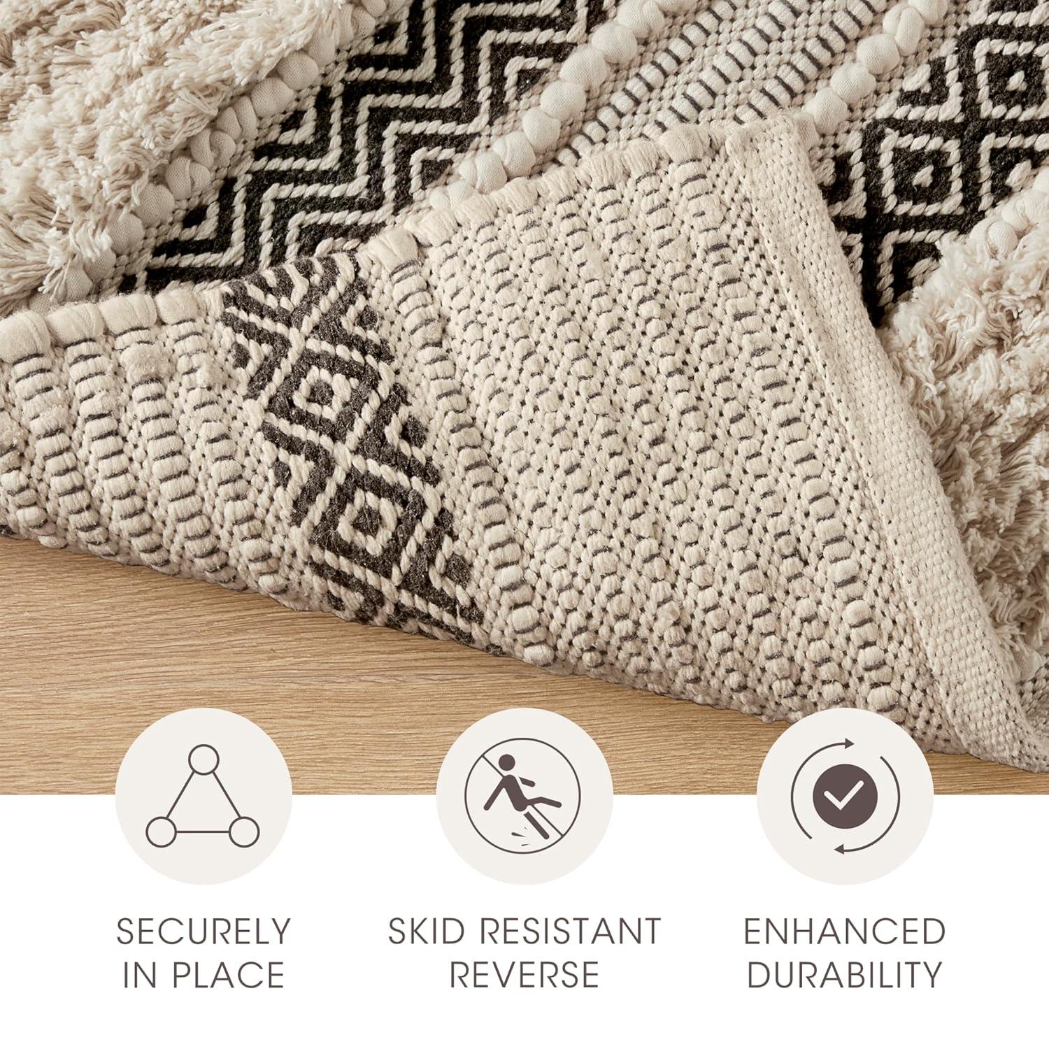 INK+IVY Asher Cotton Blend Bath Rug with Non-Slip Backing