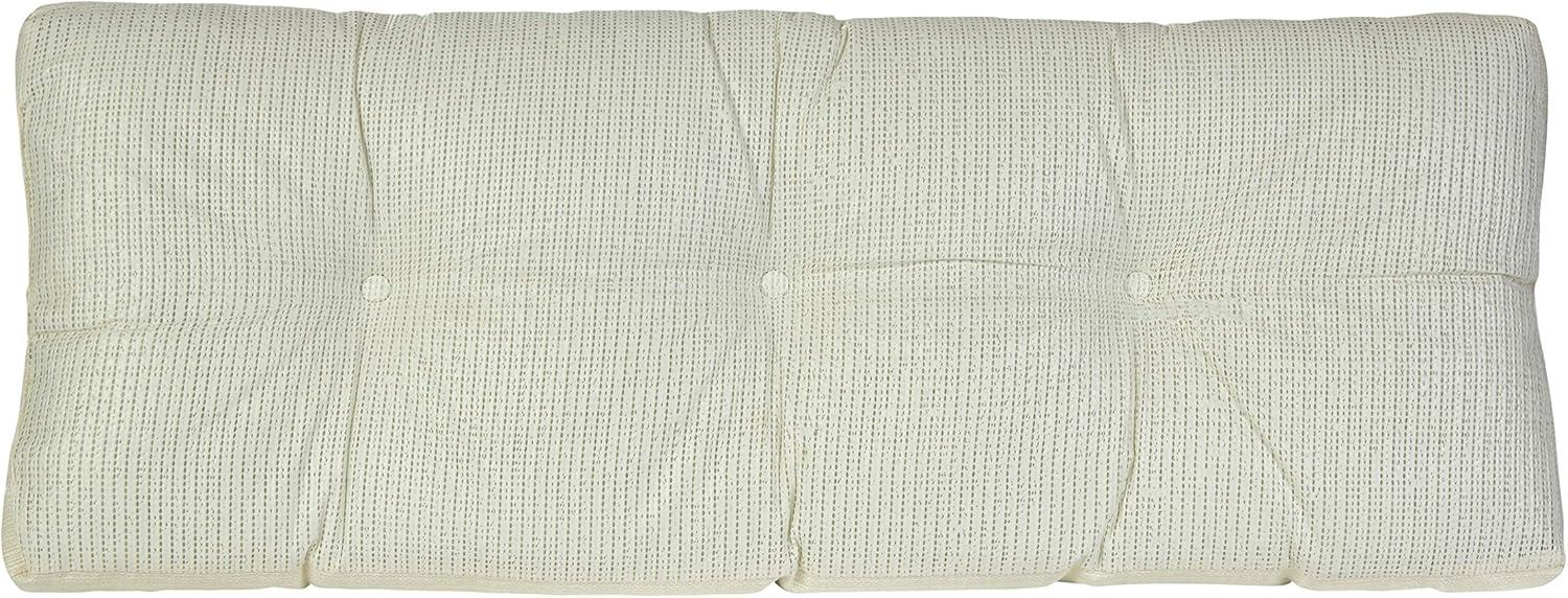 Gripper 43"x14"x3" Non Slip Tufted Omega Universal Bench Cushion Ivory: Solid Rectangle Indoor Seat Cushion, Polyester