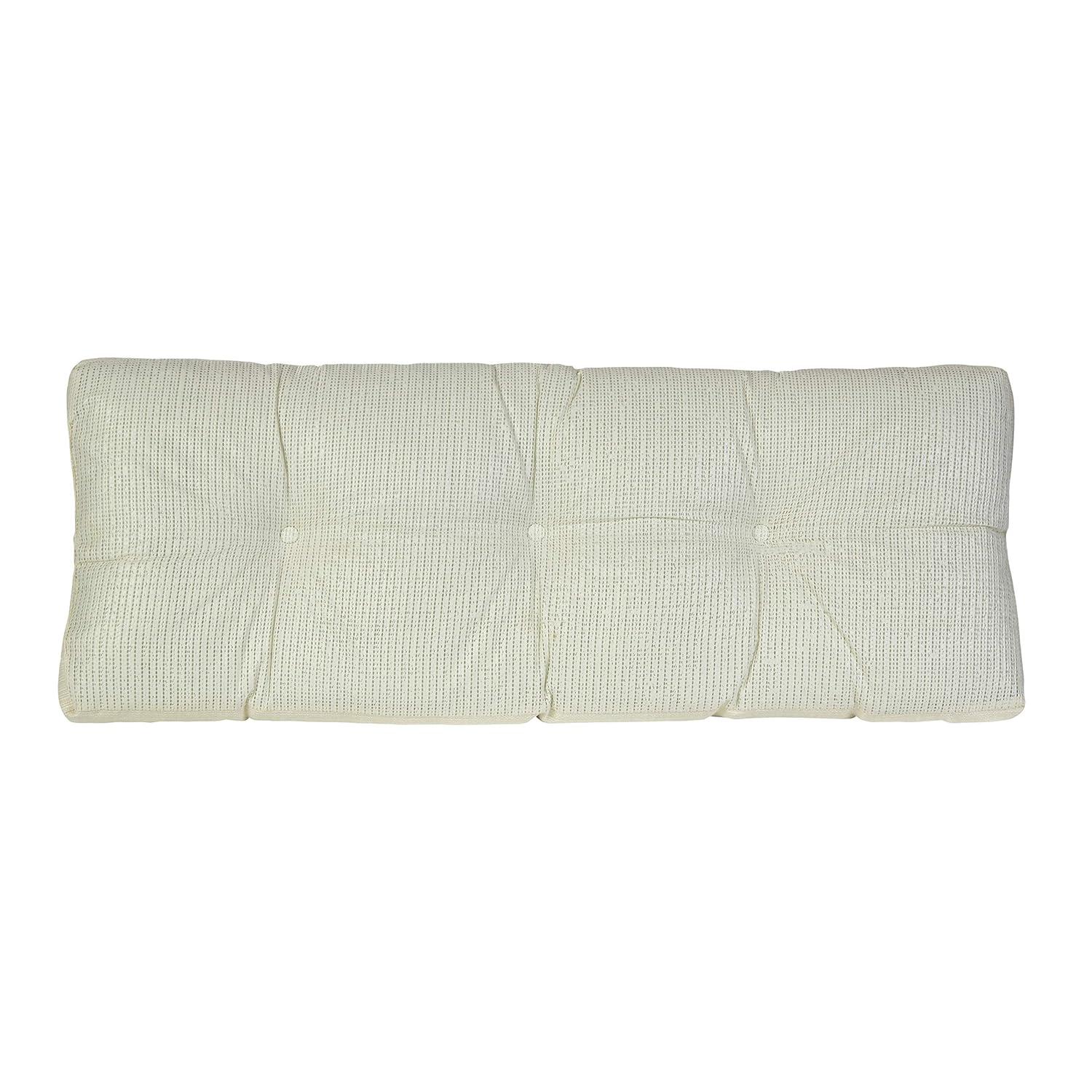 Gripper 43"x14"x3" Non Slip Tufted Omega Universal Bench Cushion Ivory: Solid Rectangle Indoor Seat Cushion, Polyester