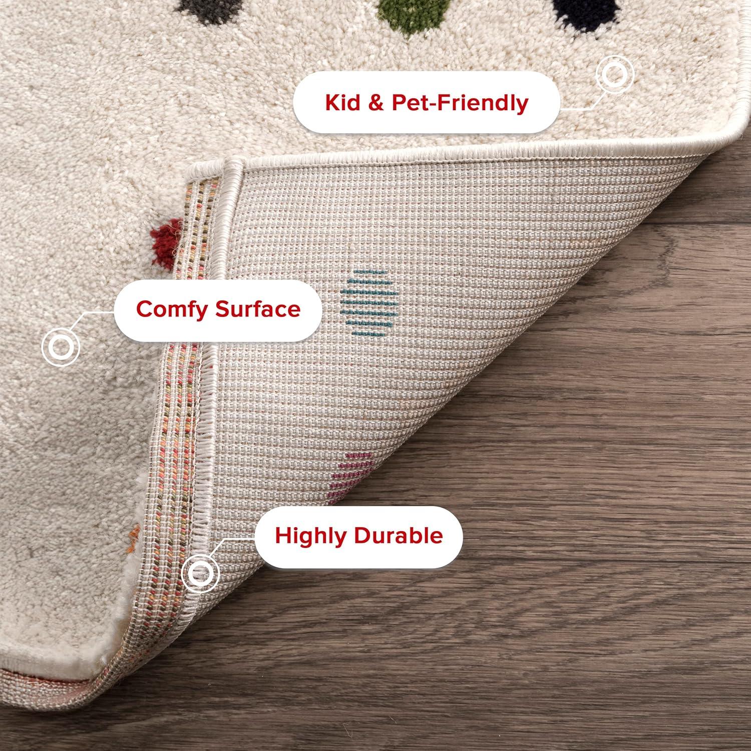 Nuloom Dorie Polka Dot 9x12 Indoor Area Rug for Living Room Bedroom Dining Room Kitchen, Multicolor/Ivory