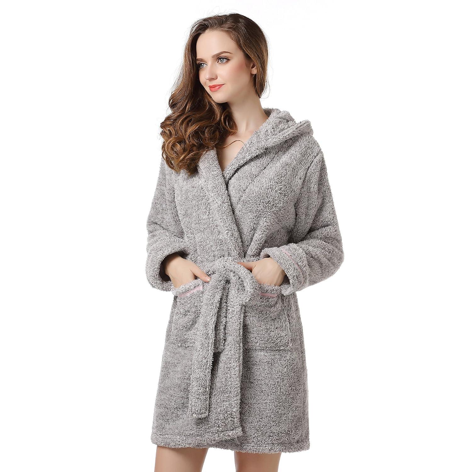 richie house women's bathrobe robe with two ears rhw2498