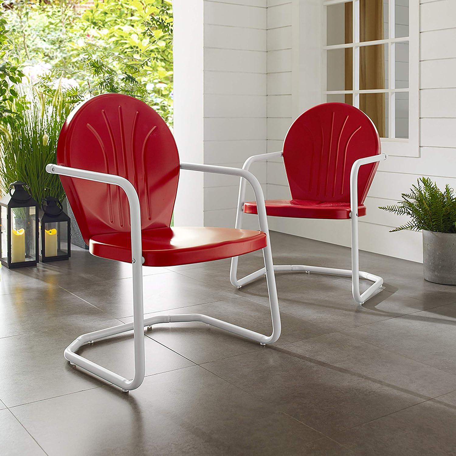 Griffith Bright Red Gloss Metal Outdoor Lounge Chair