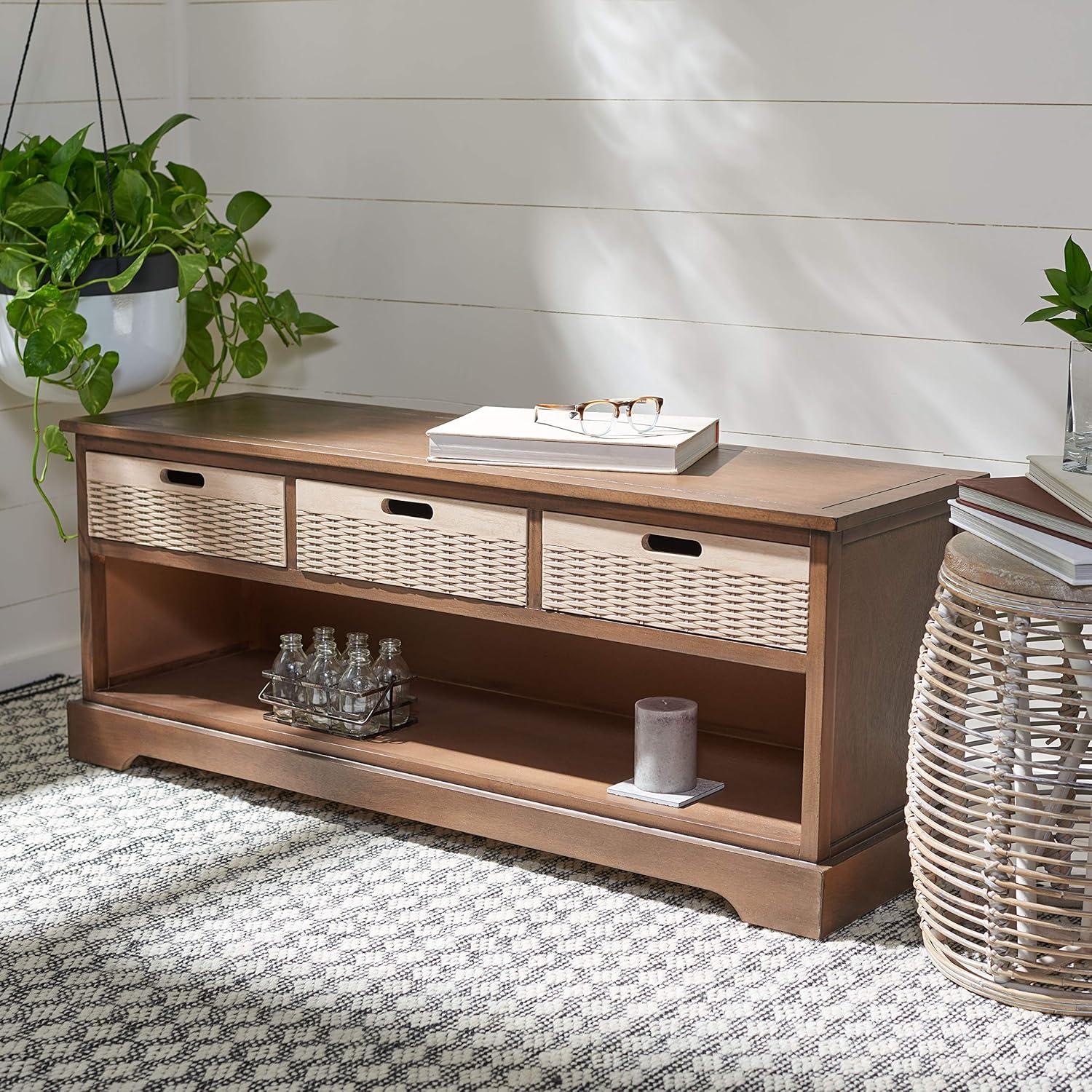 Landers 3 Drawer Storage Bench  - Safavieh