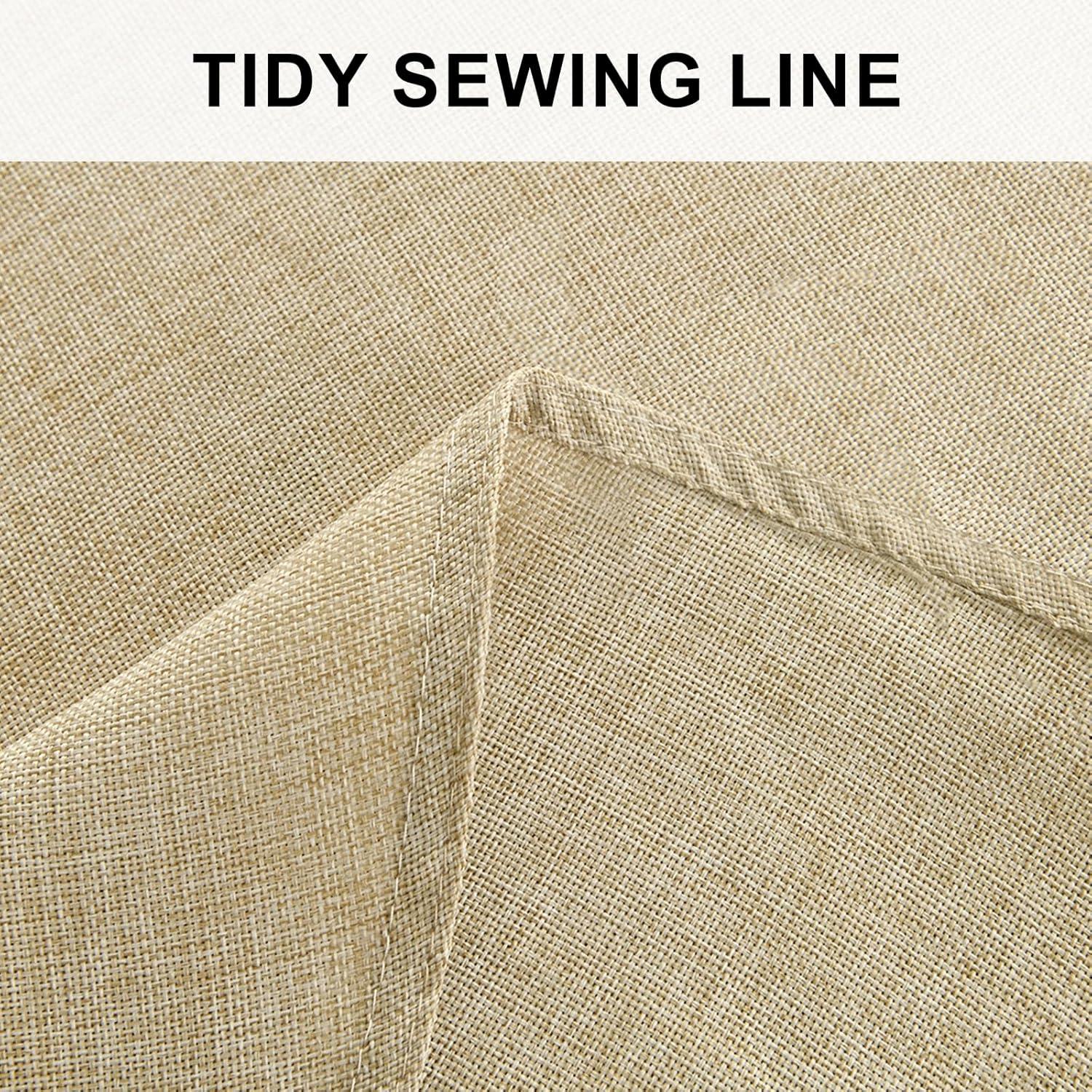 Hokku Designs Round Linen Tablecloth 90 Inch - Wrinkle And Stain Resistant Washable Polyester Fabric Table Cloth For Dining Room Kitchen Party, Beige