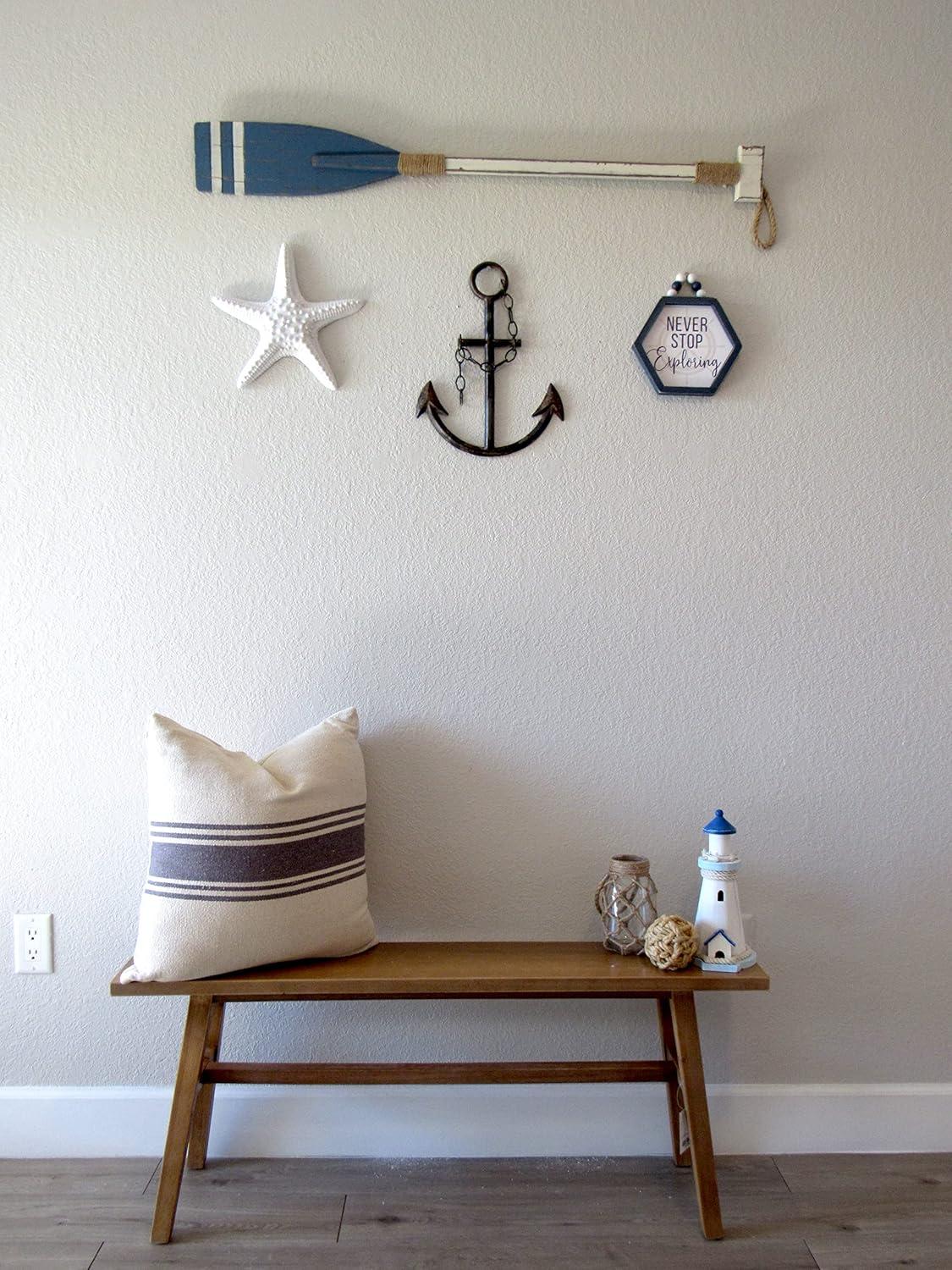 Rustic Cast Iron Nautical Anchor Wall Decor 16"