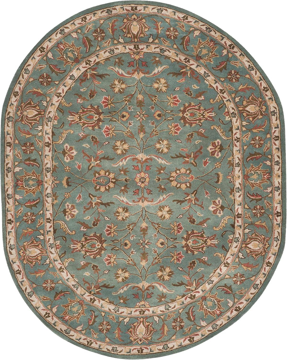 Heritage HG969 Hand Tufted Area Rug - Blue/Blue - 7'6"x9'6" Oval - Safavieh.