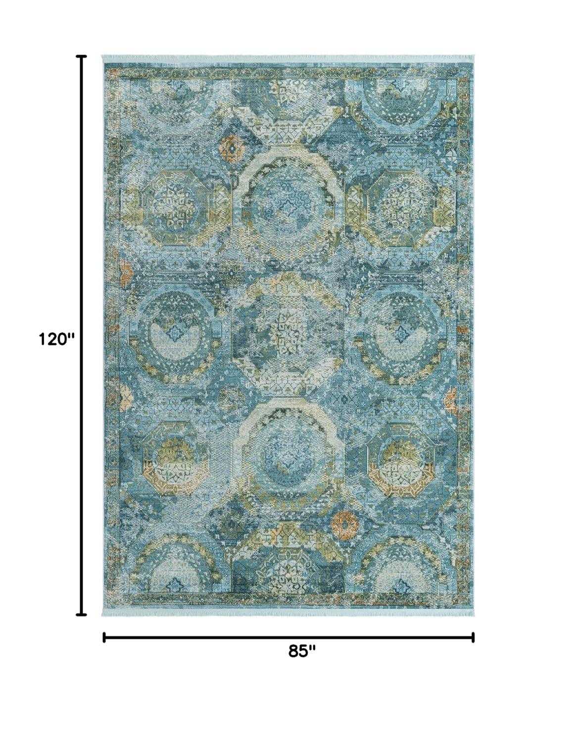 Unique Loom Baracoa Collection Area Rug - Coppelia (7'  x 10' Rectangle Light Blue/Blue)