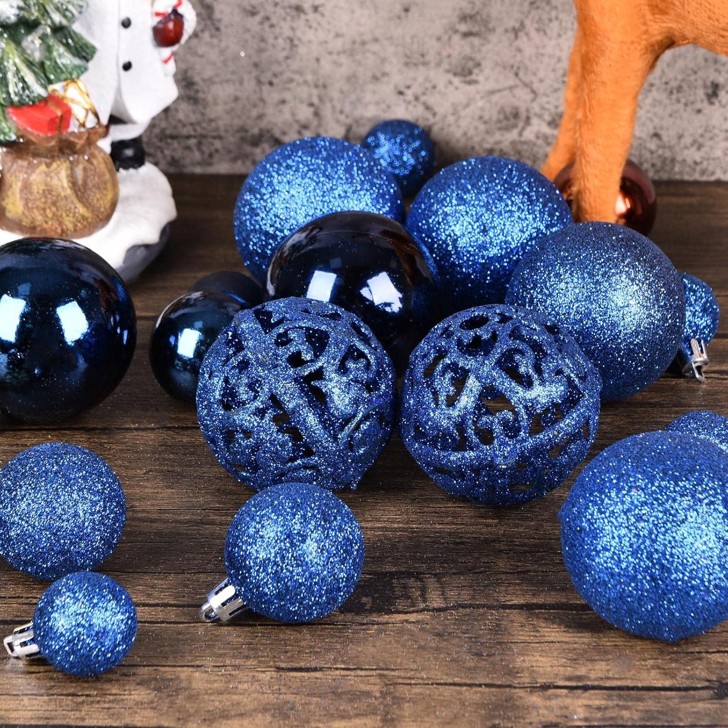 100-Piece Dark Blue Shatterproof Halloween Ornament Set