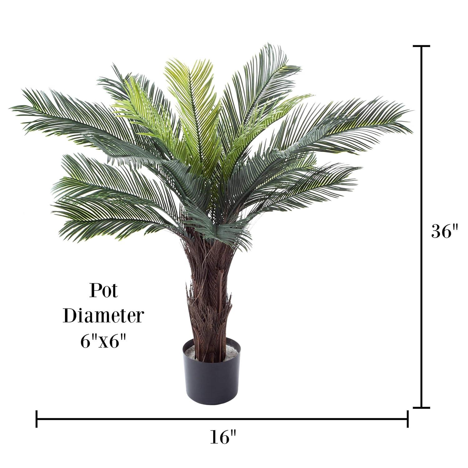 Robellini Palm Artificial Tree - 78-inch Potted Faux Plant for Office or Home Decor - Realistic Greenery for Indoor or Outdoor Use by Pure Garden