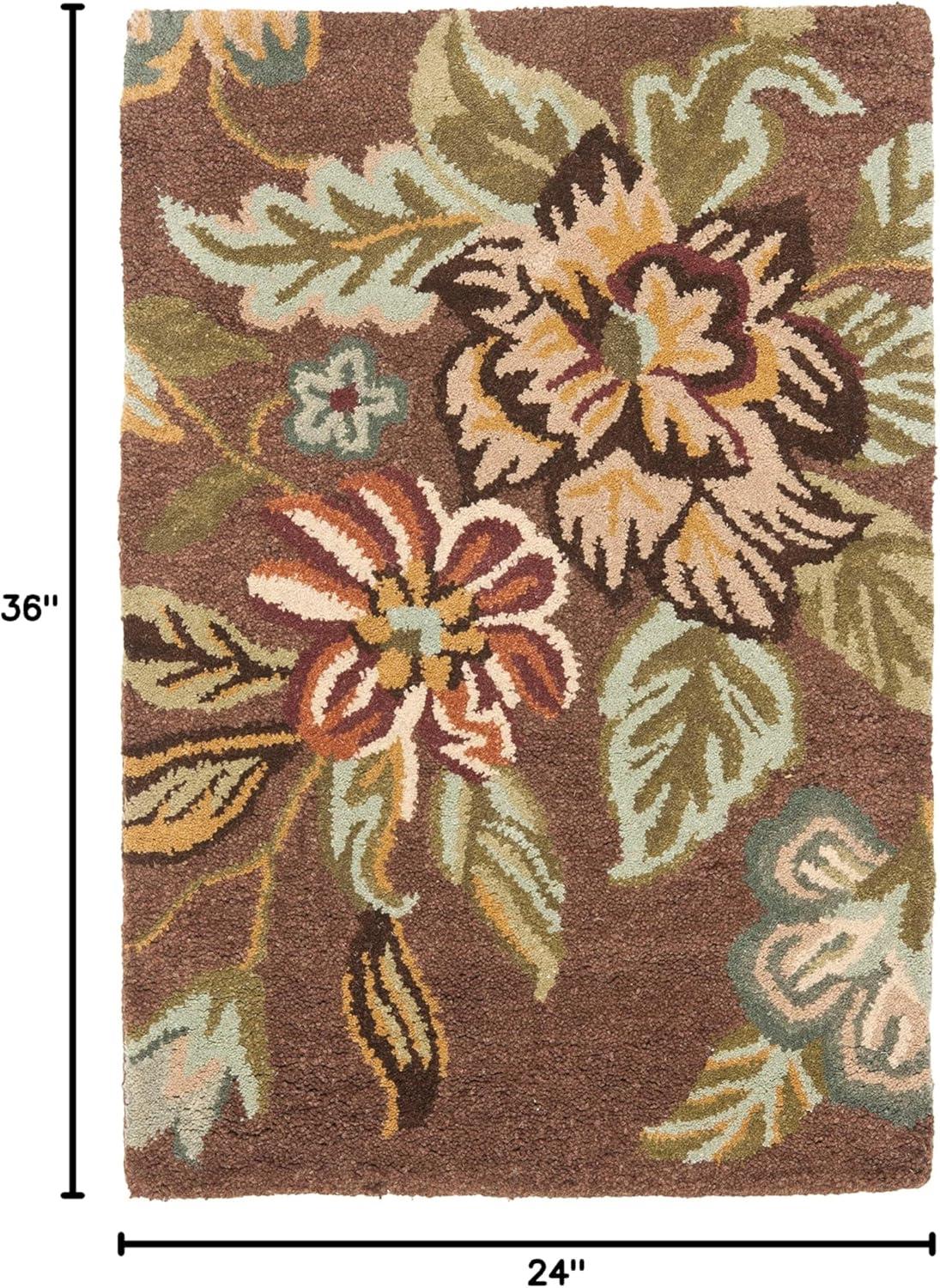 Blossom BLM920 Hand Hooked Area Rug - Brown/Multi - 8'x10' - Safavieh.