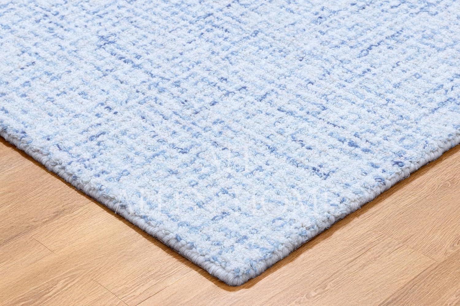 Alora Decor London 9' x 12' Solid Blue/Gray/Rust/Blue Hand-Tufted Area Rug