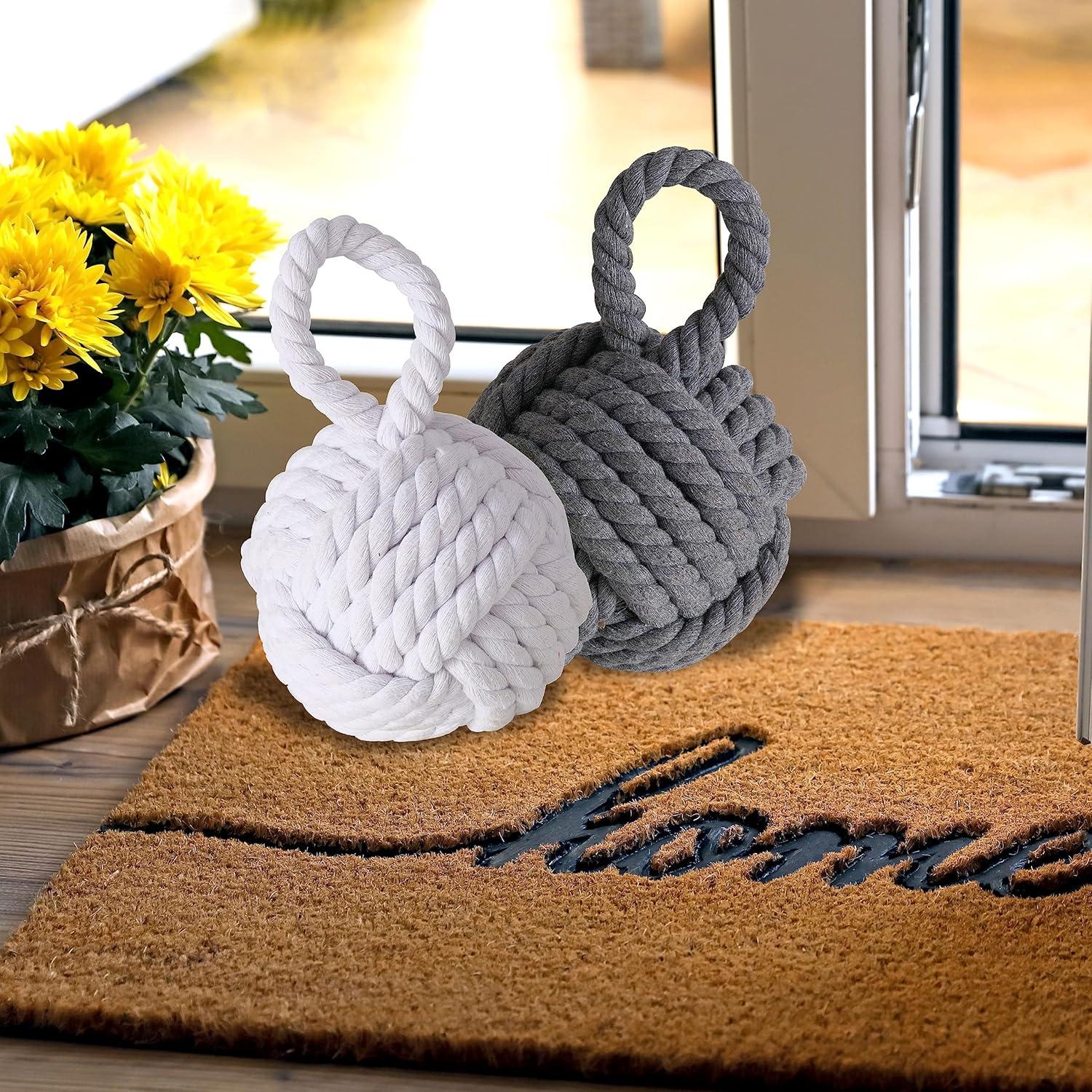 Whole House Worlds Monkey Knot Jute Weighted Floor Stop