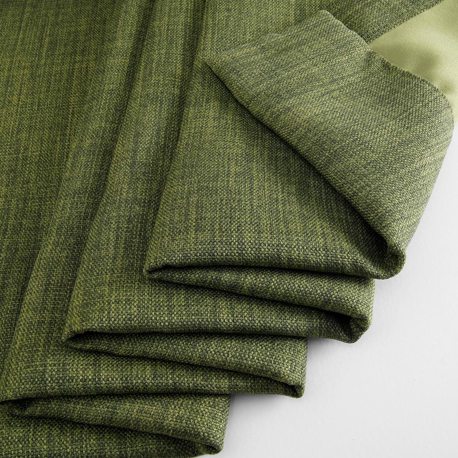 HPD Half Price Drapes Tuscany Green Faux Linen Room Darkening Curtains for Bedroom & Living Room Curtains (1 Panel), Door & Window Curtains 84 inches long, Rod Pocket Curtains, 50W X 84L