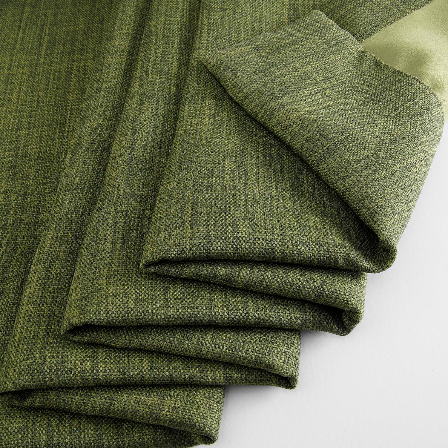HPD Half Price Drapes Tuscany Green Faux Linen Room Darkening Curtains for Bedroom & Living Room Curtains (1 Panel), Door & Window Curtains 84 inches long, Rod Pocket Curtains, 50W X 84L