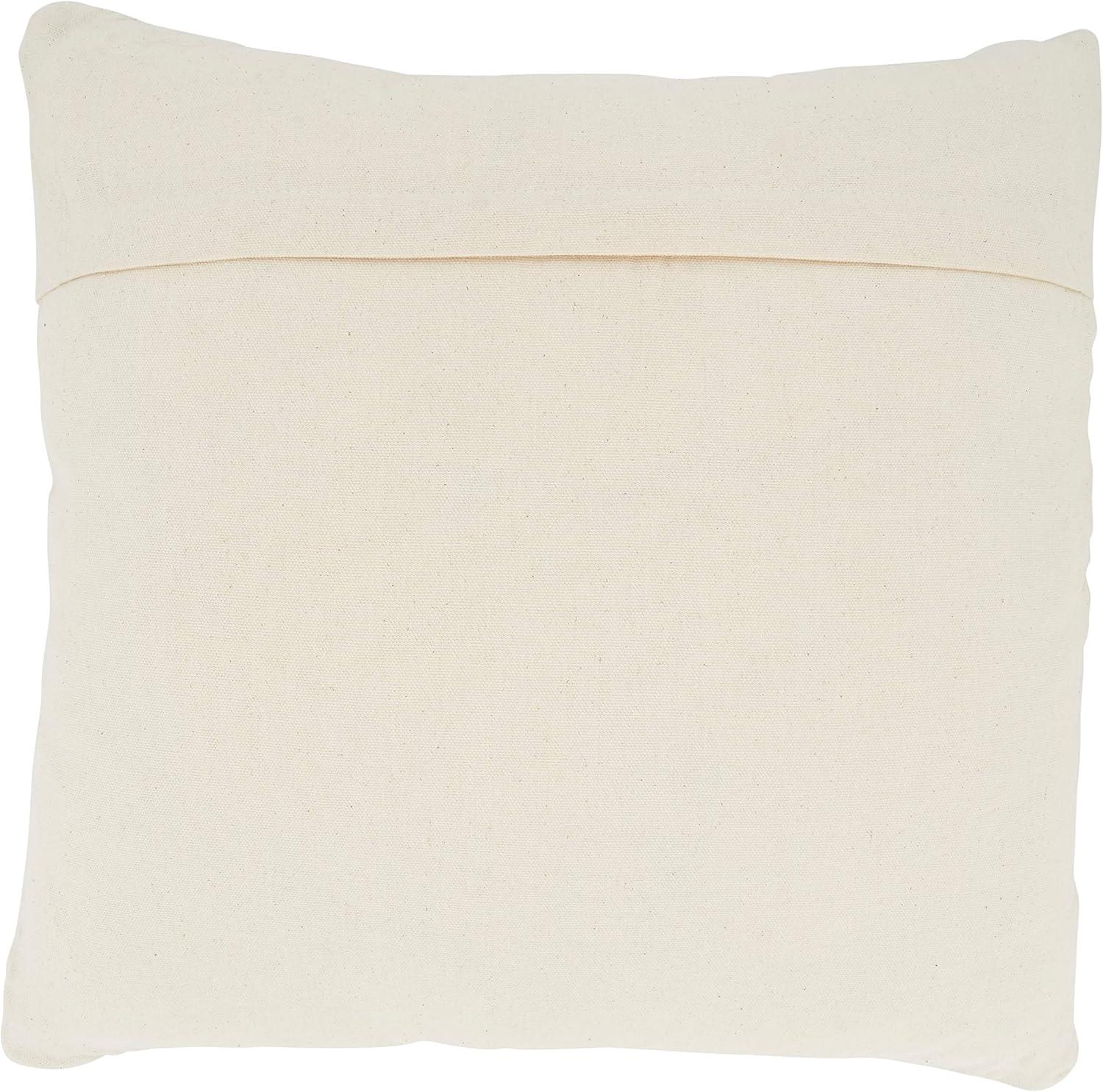 18"x18" Diamond Design Woven Square Pillow Cover Ivory - Saro Lifestyle: Bohemian Style, Zipper Closure