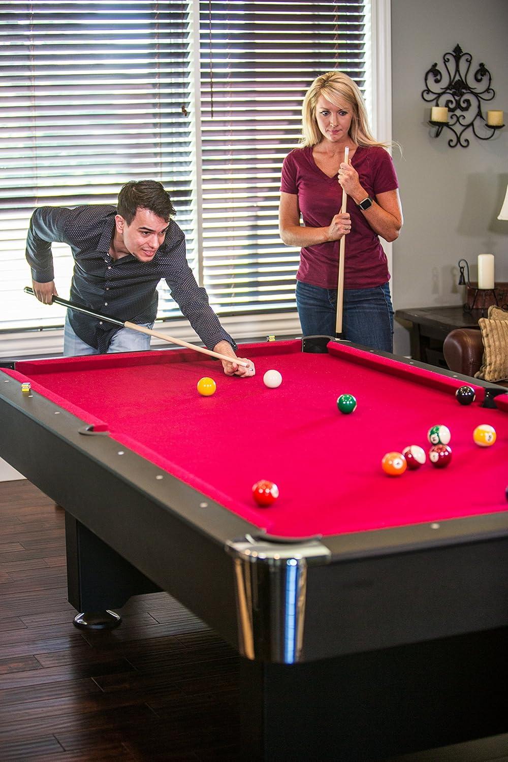 Donovan II 8' Black and Red Slate Billiard Table