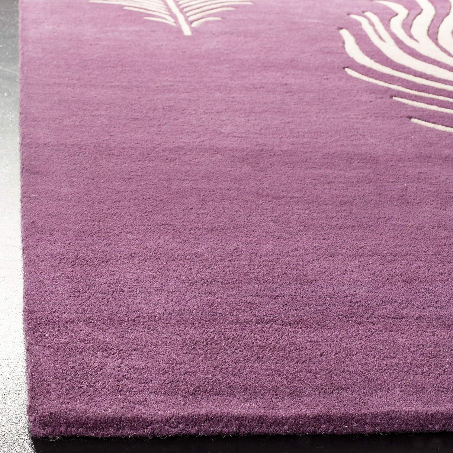 Soho SOH704 Hand Tufted Indoor Area Rug - Purple/Ivory - 5'x8' - Safavieh