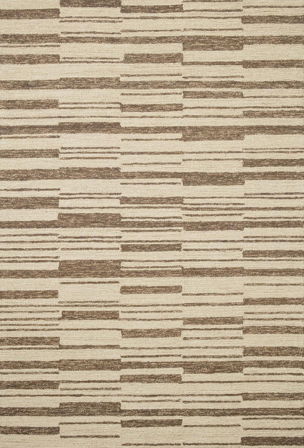 Chris Loves Julia x Loloi Chris Loves Julia x Loloi Polly Checkered Hand-tufted Beige/Tobacco Area Rug