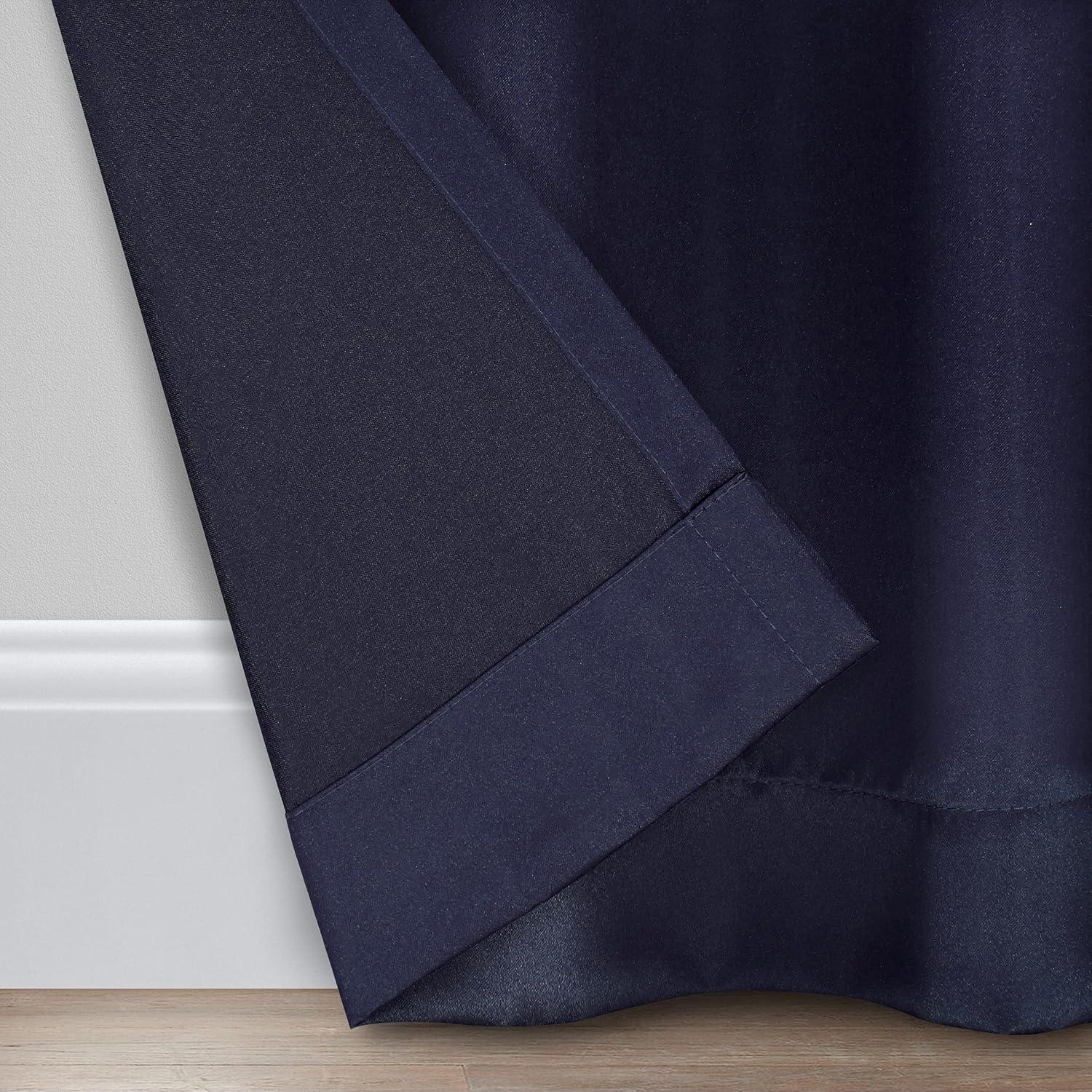 Eclipse Tricia Solid Curtain Panel, Room Darkening Rod Pocket Curtain Thermapanel (1 Panel)